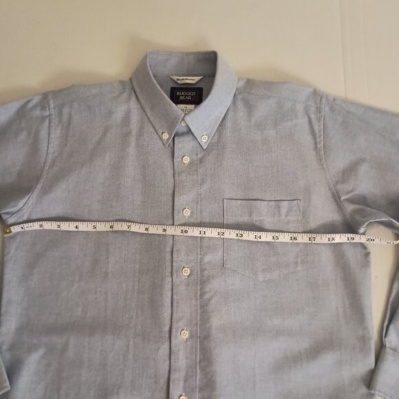 Rugged Bear Boys Blue White Button Down Shirt Size 14 Front Pocket EUC - Picture 10 of 14